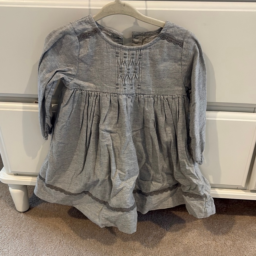 Gray Kids Long Sleeve Dress